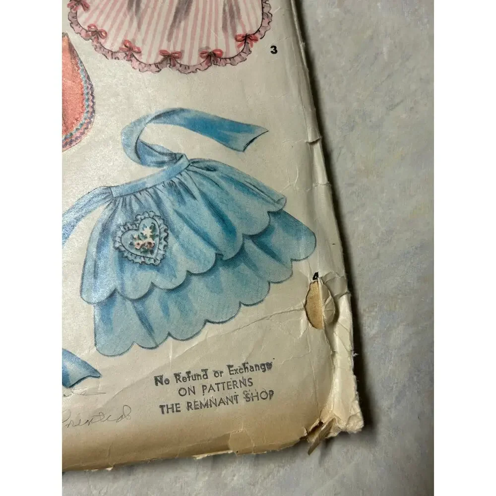 Vintage‎ 1950's Simplicity Pattern #4938 One Yard Aprons One Size